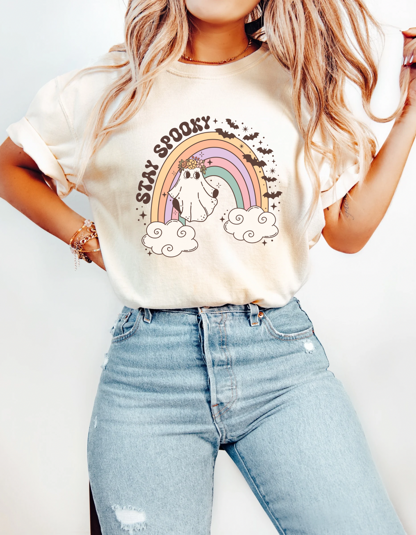 Retro stay spooky tee