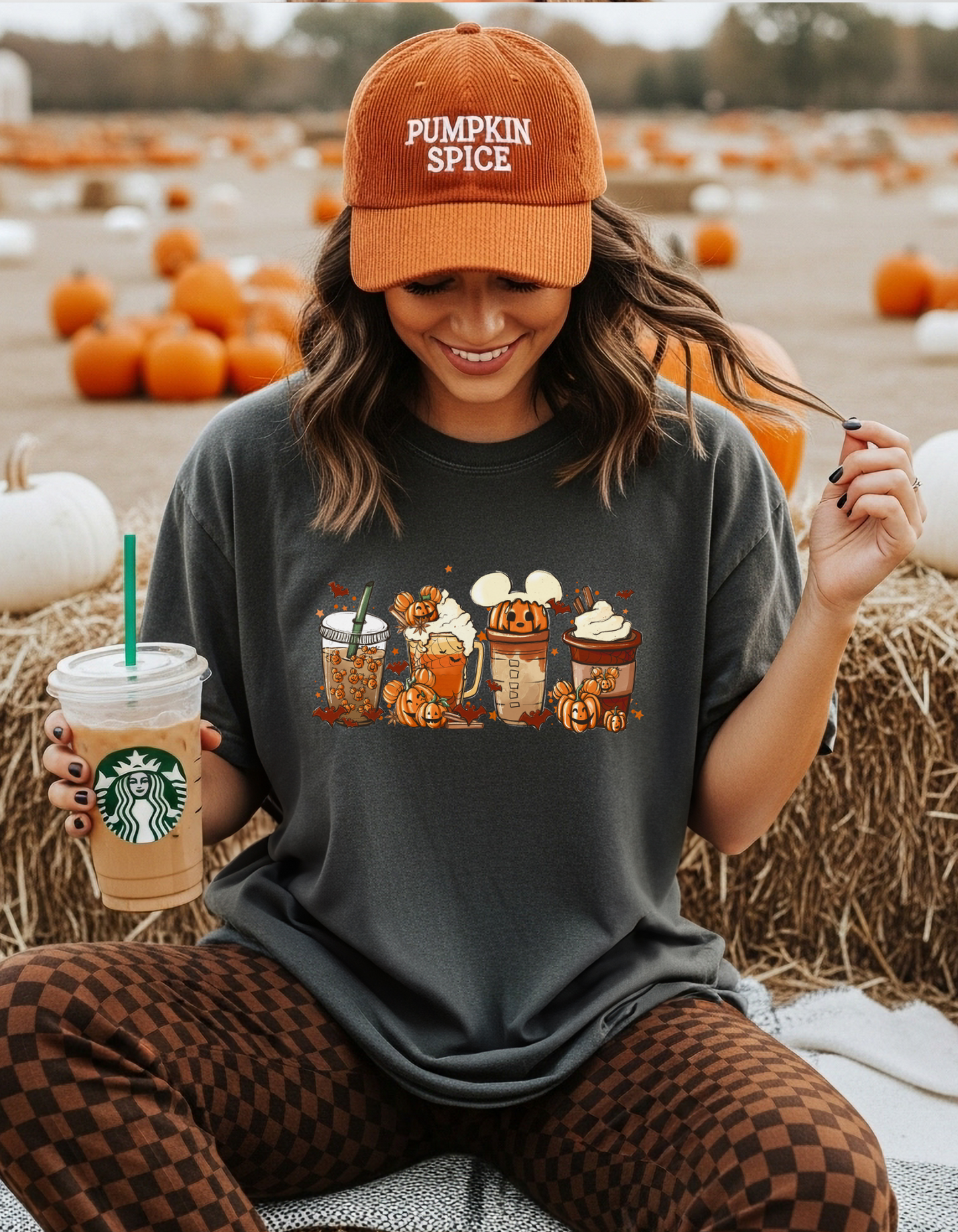 Pumpkin Coffee Cups Graphic Tee