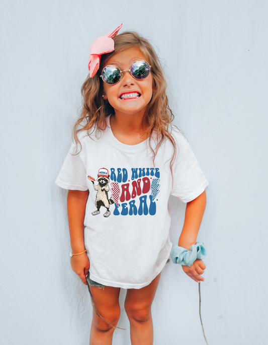 Red white and feral family tees