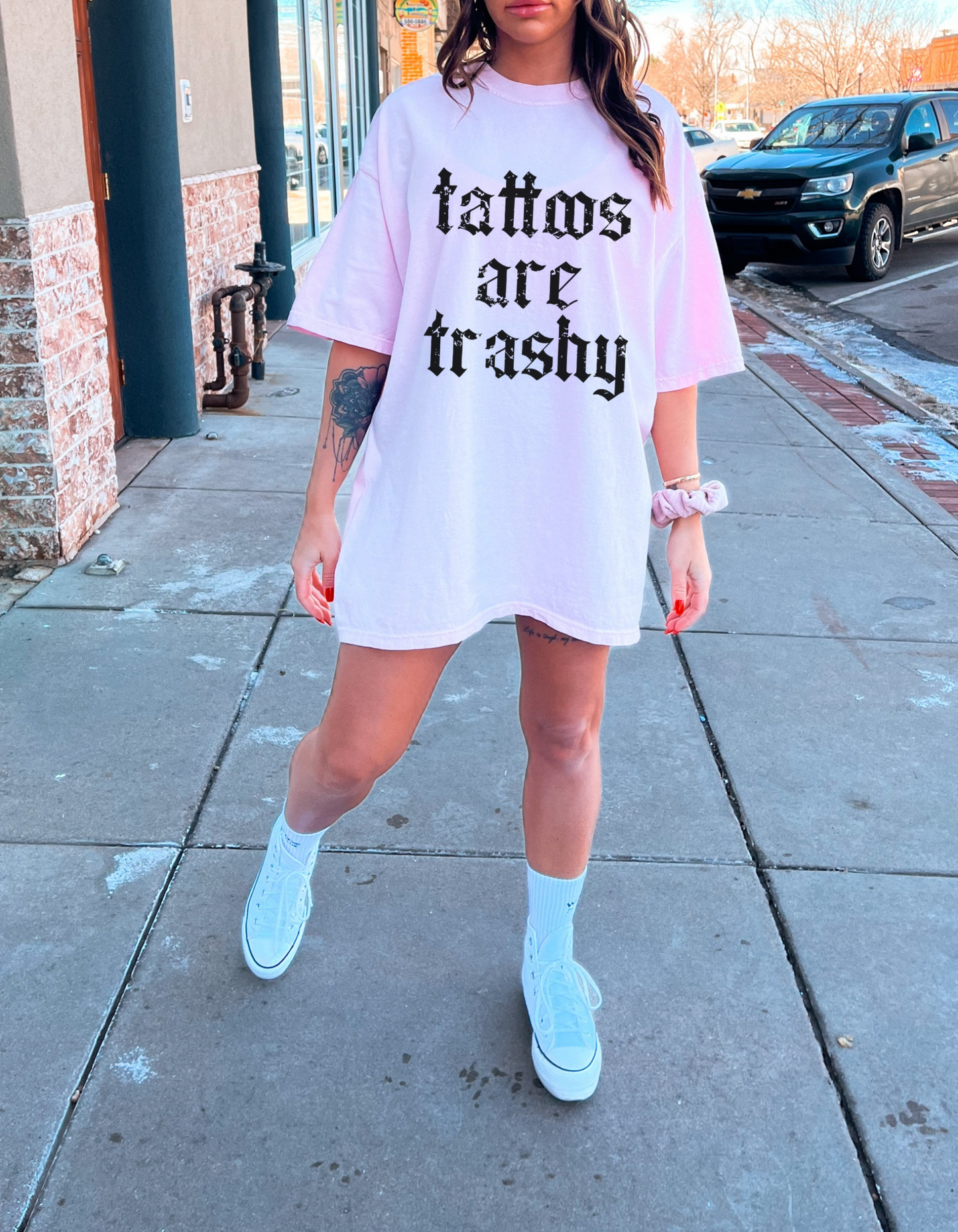 Tattoos are trashy graphic tshirt