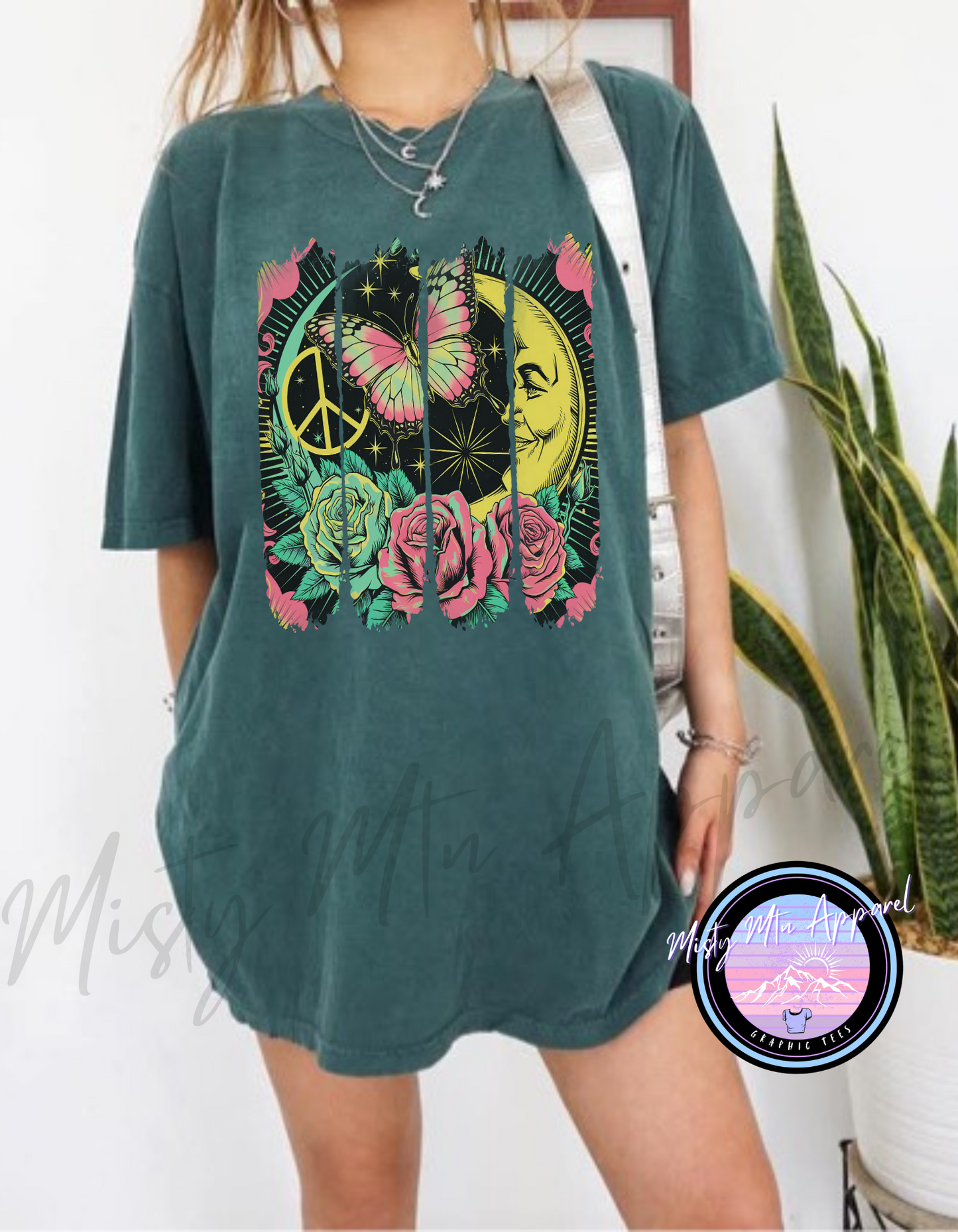 Retro peace brushstroke graphic tee