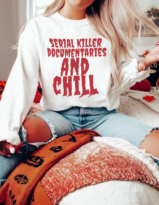 Serial killer documentaries and chill crewneck