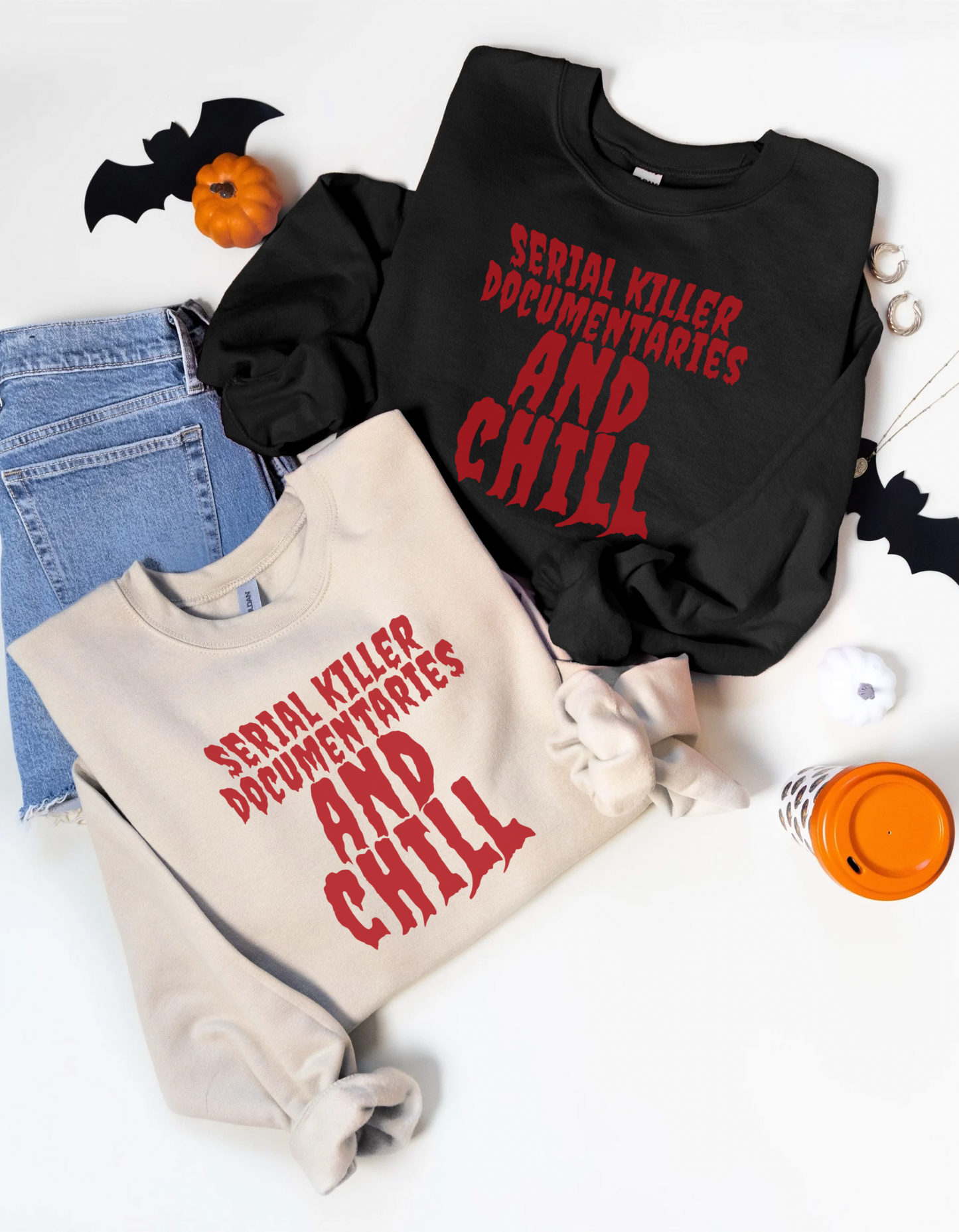 Serial killer documentaries and chill crewneck