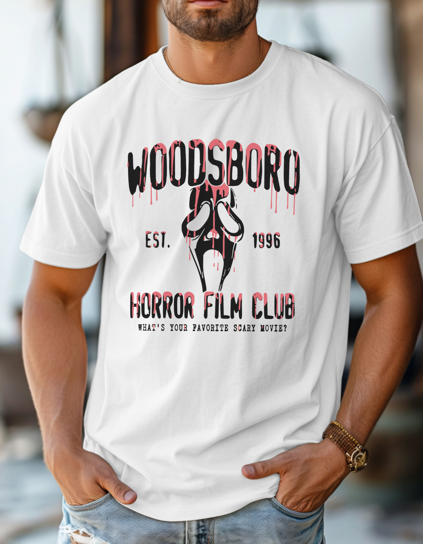Woodsboro horror film club tee