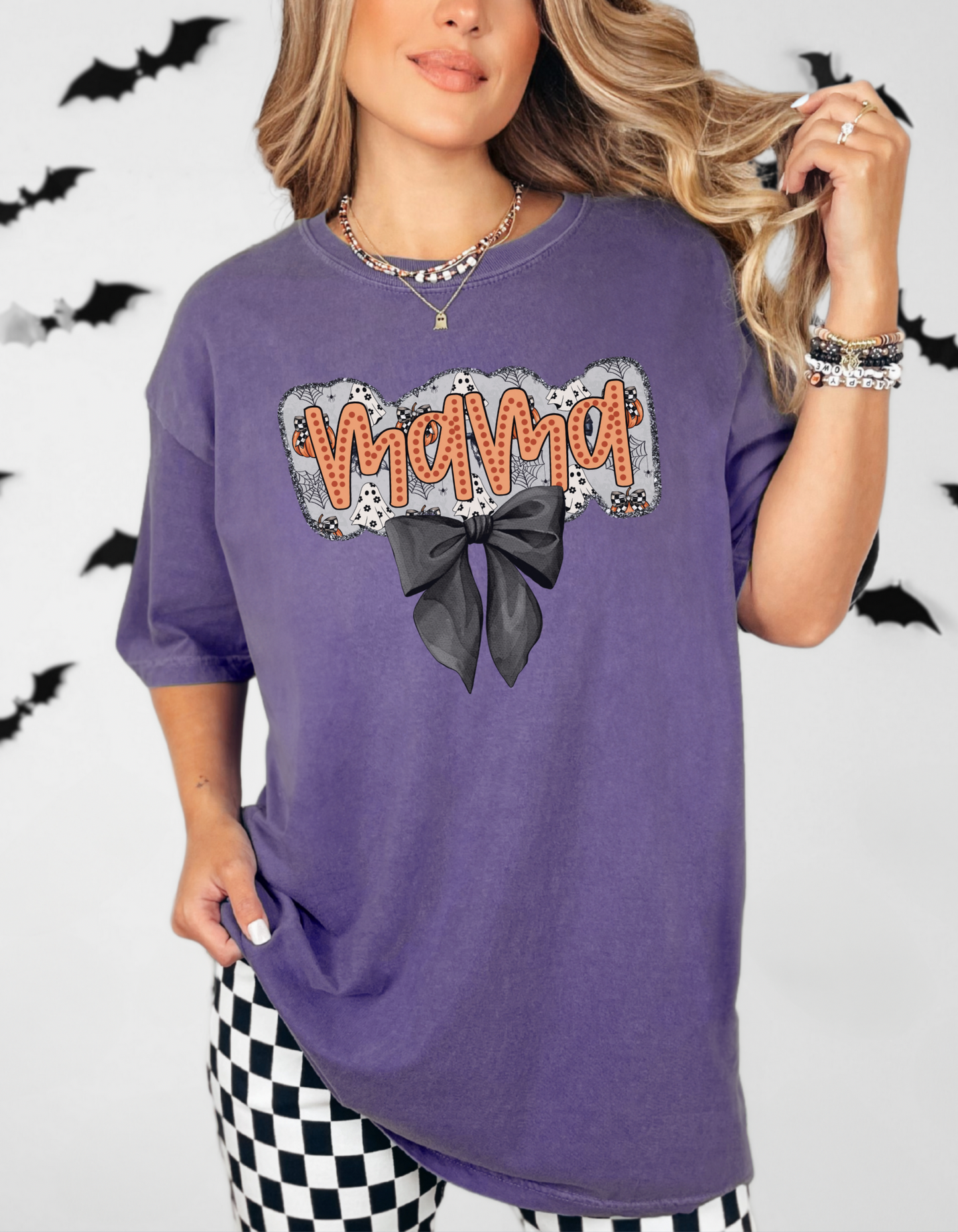 Coquette Halloween mama tee