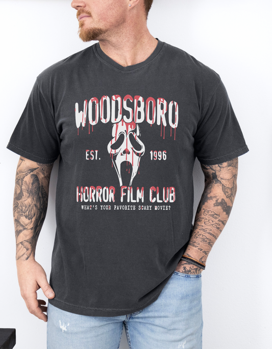 Woodsboro horror film club tee