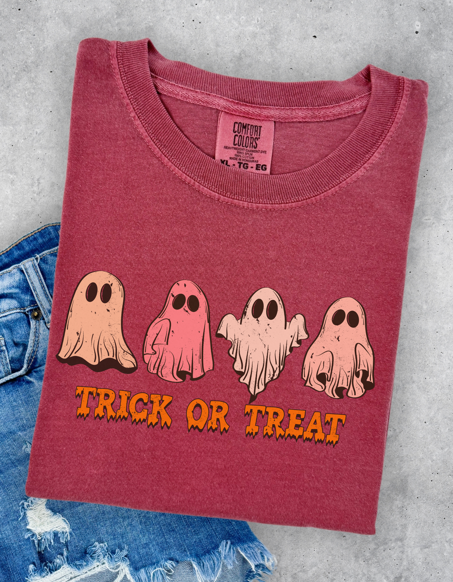 Ghost trick or treat graphic tee