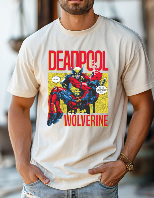 Deadpool Wolverine comic tee