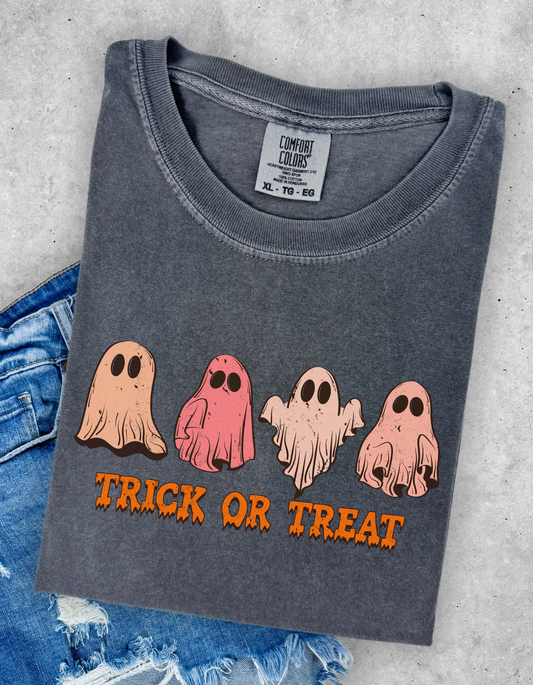 Ghost trick or treat graphic tee