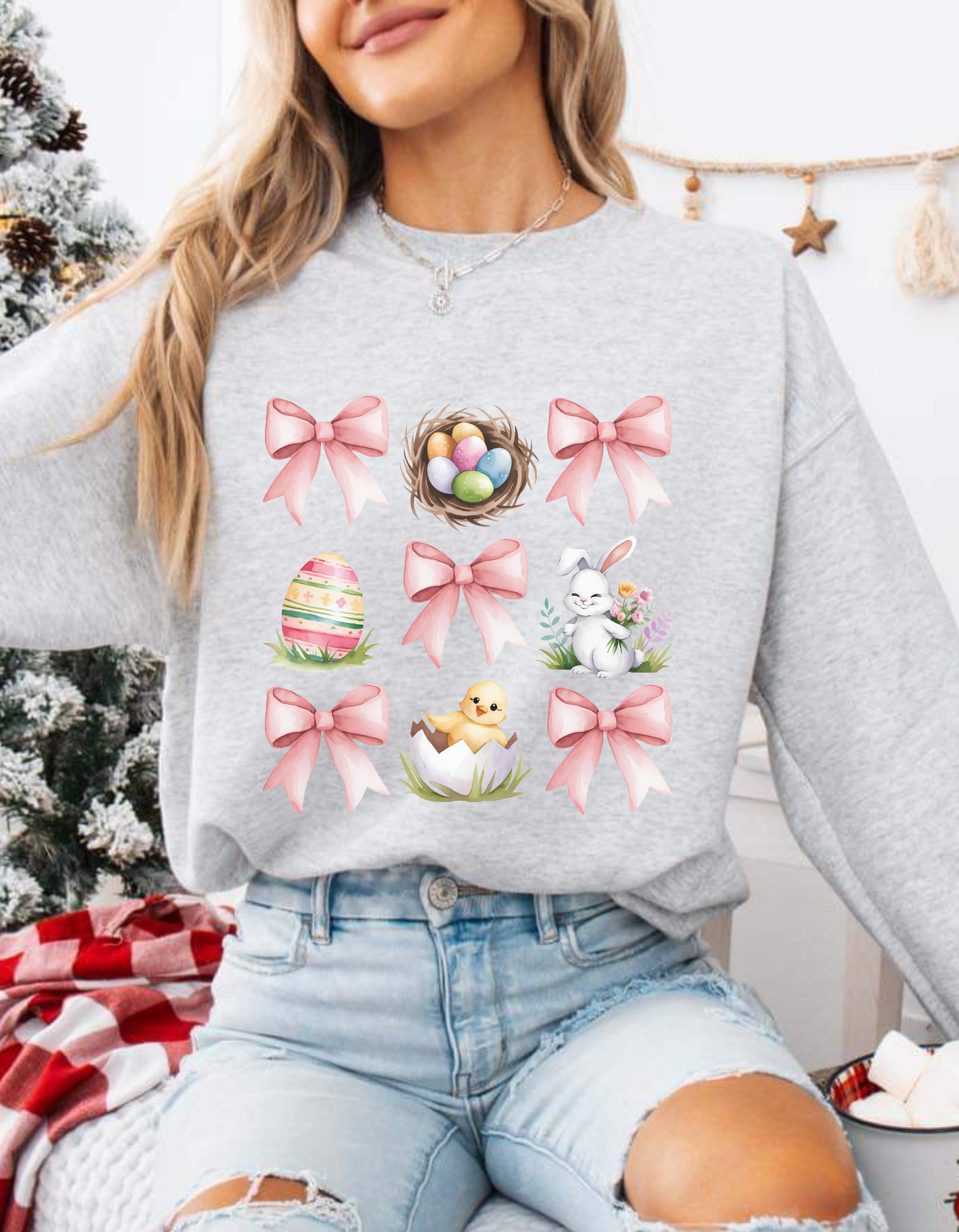 Easter coquette crewneck sweater