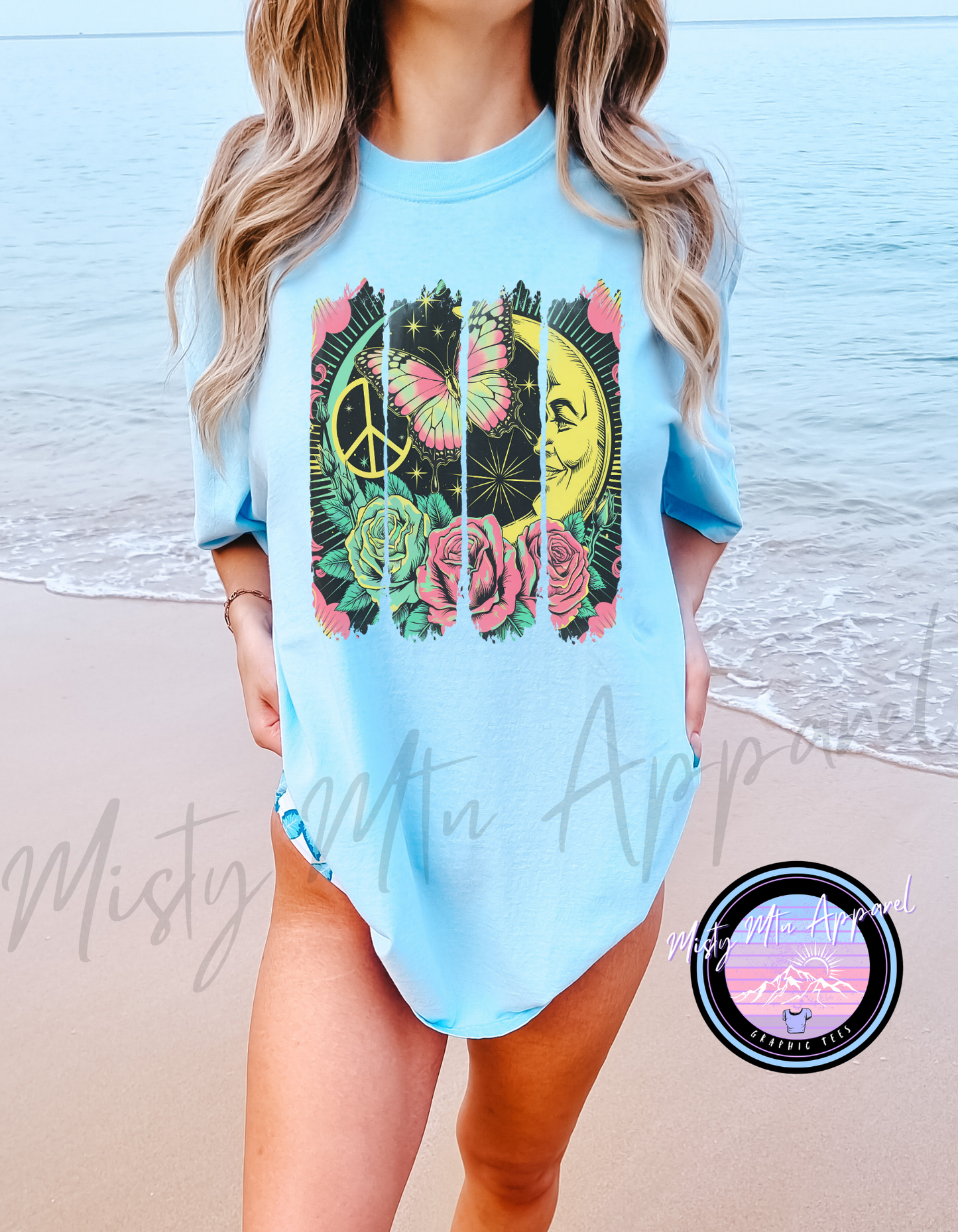 Retro peace brushstroke graphic tee
