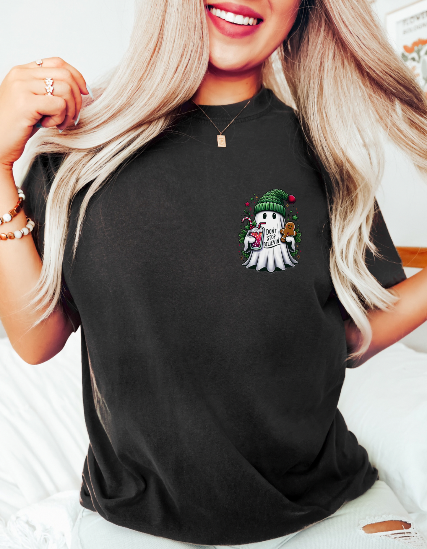 Christmas pocket ghost tee