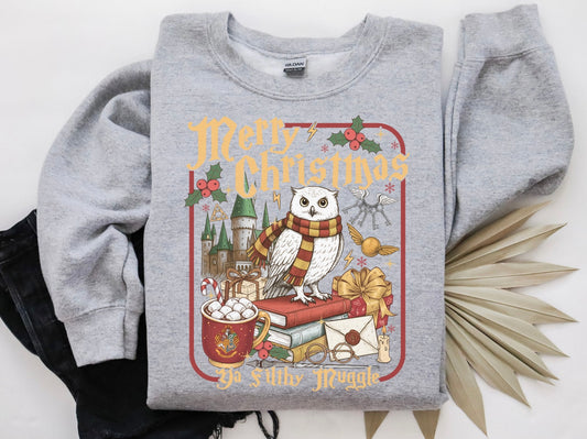 (PRE-ORDER) Merry Christmas Muggles Crewneck Sweater