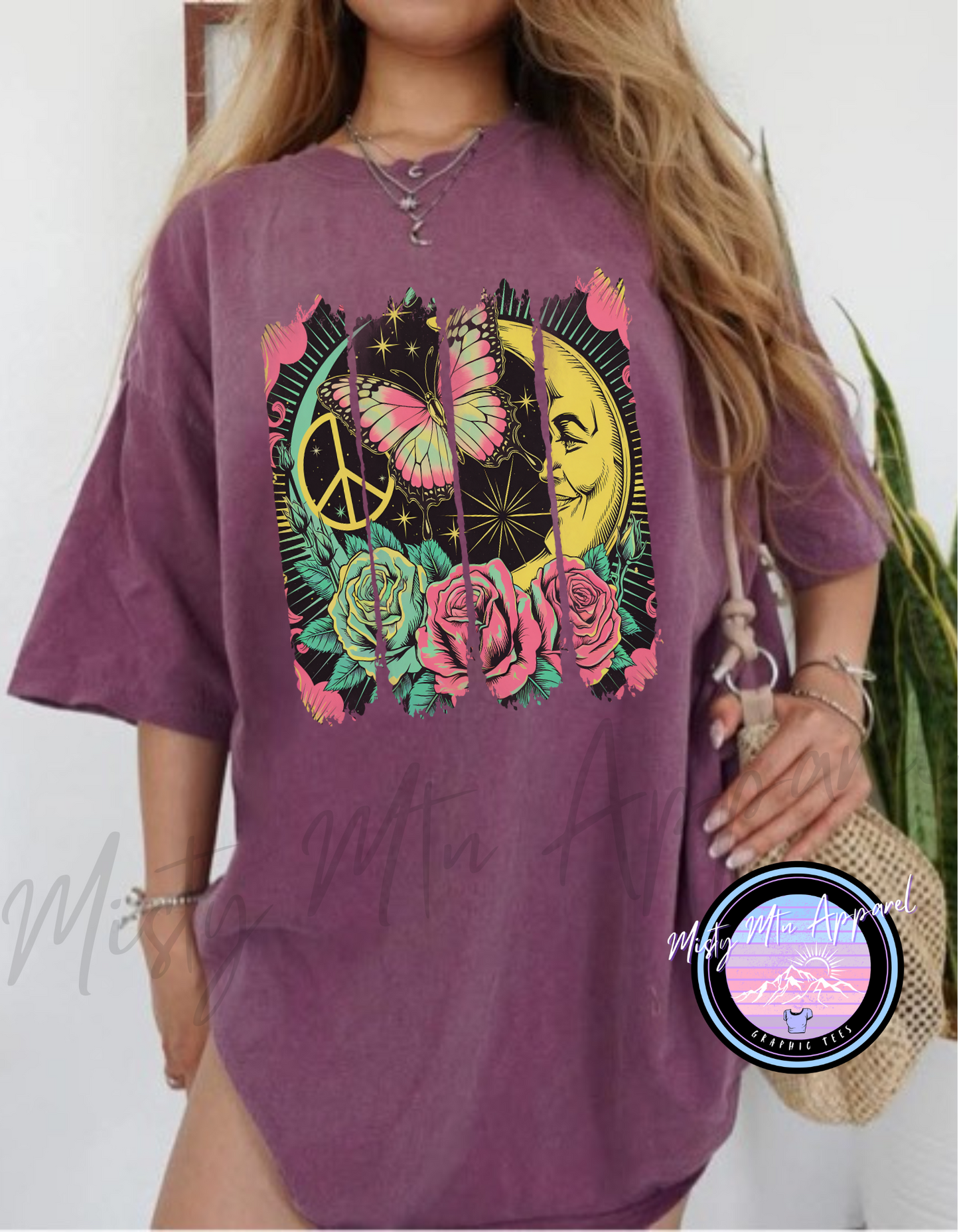 Retro peace brushstroke graphic tee