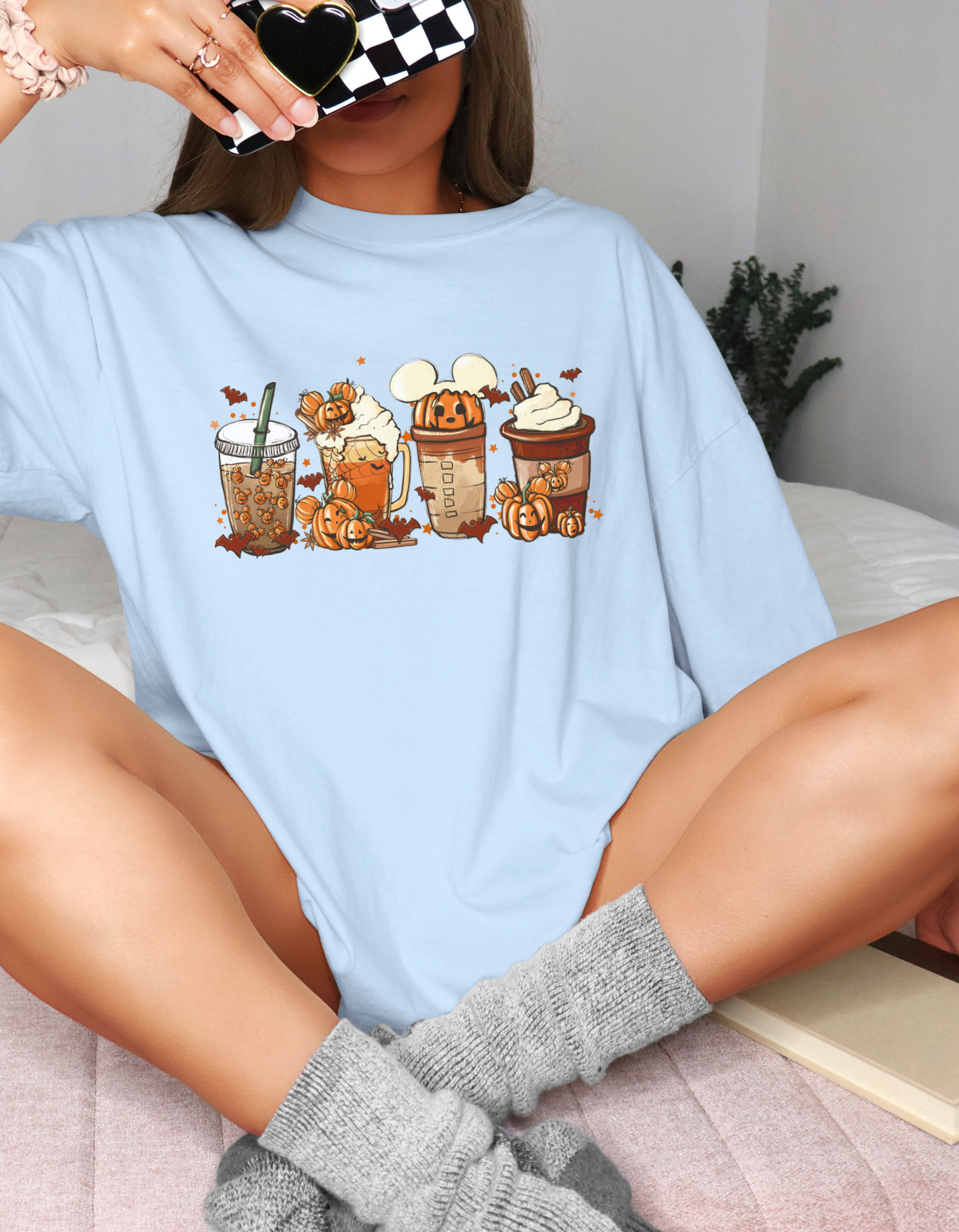 Pumpkin Coffee Cups Graphic Tee
