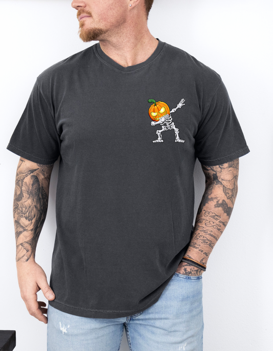Dabbing skeleton pocket tee