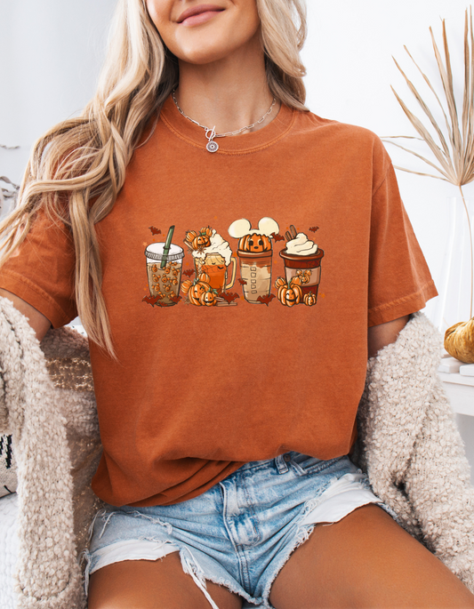 Pumpkin Coffee Cups Graphic Tee