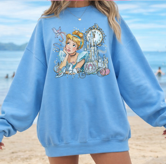 (Pre-order)Cinderella Collage Crewneck Sweater