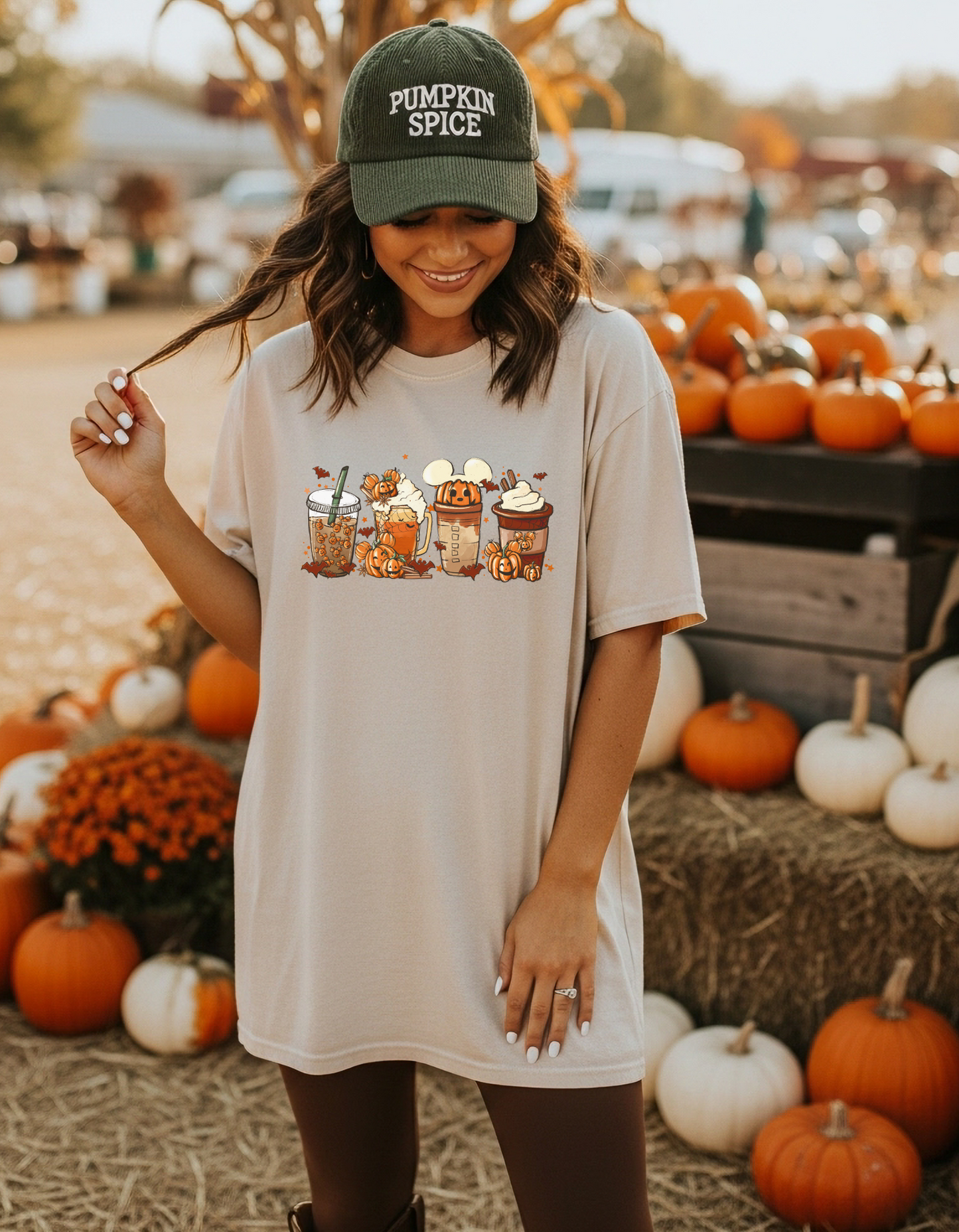 Pumpkin Coffee Cups Graphic Tee