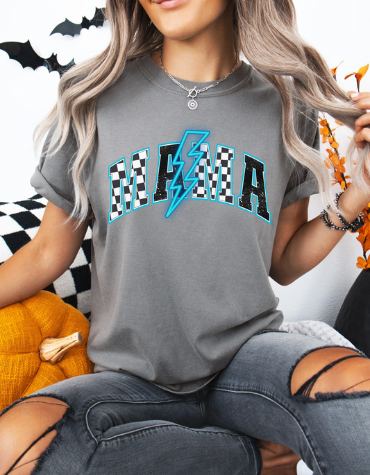 Neon blue mama tee