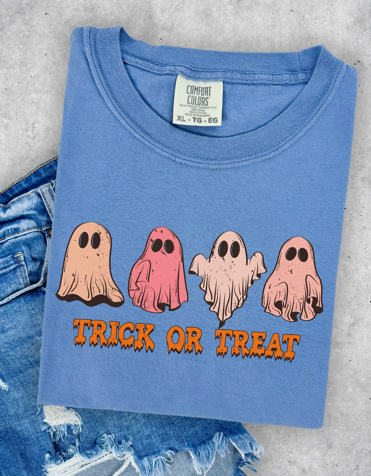 Ghost trick or treat graphic tee