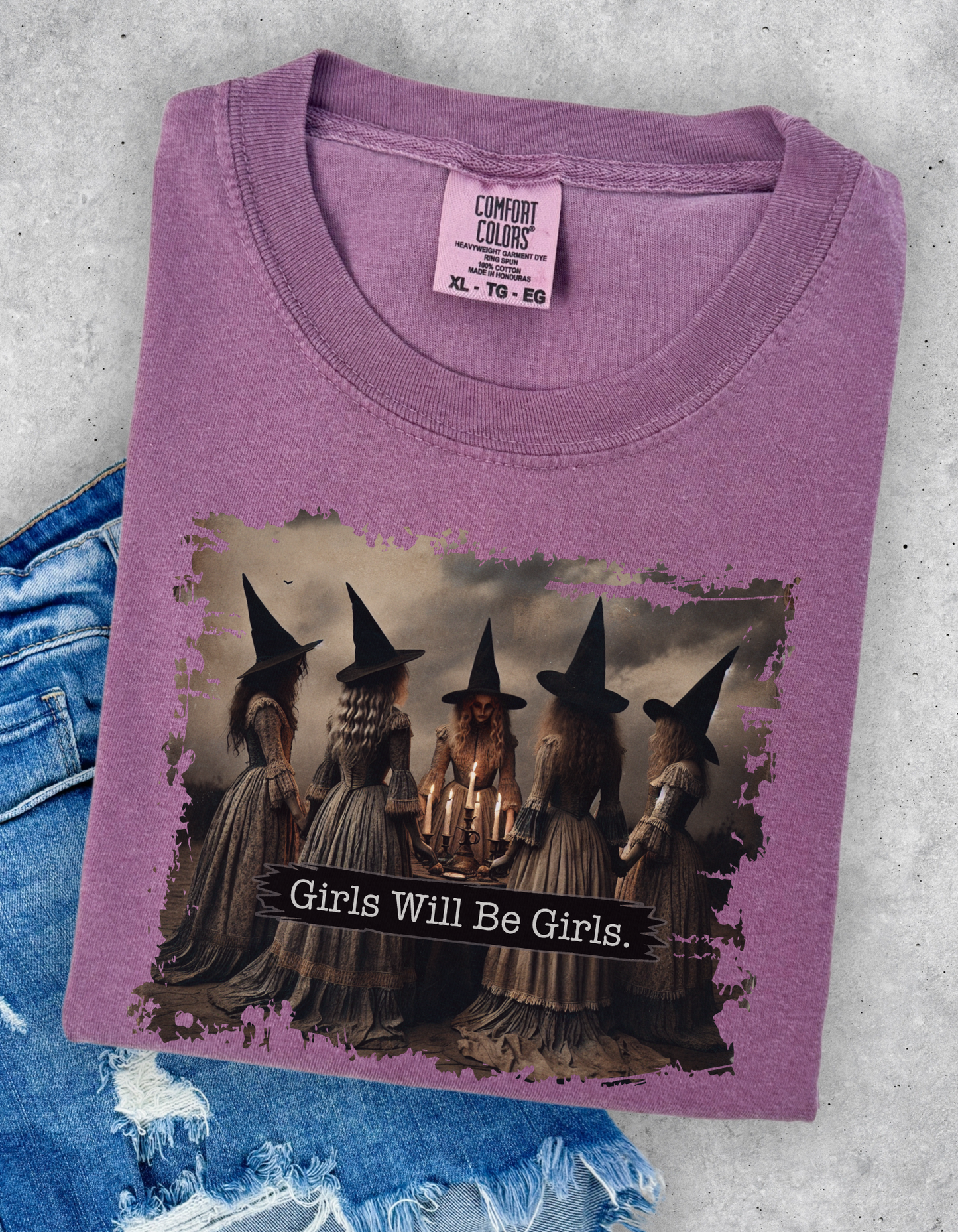 Girls will be girls witches graphic tee