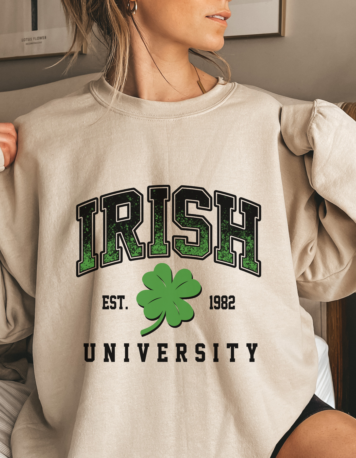 Irish university crewneck sweater
