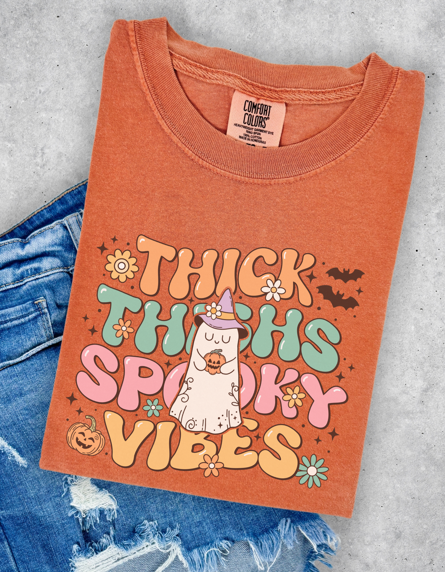 Thick thighs spooky vibes tee