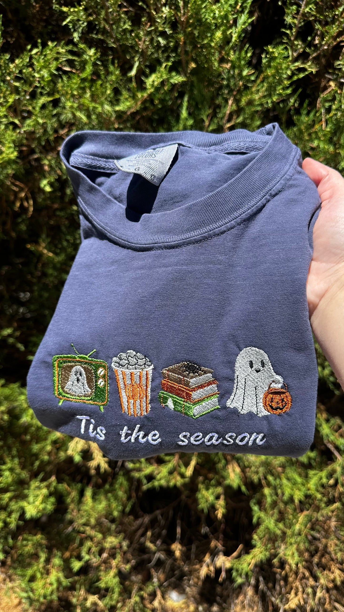 Tis the season Ghosts Embroidered Tshirt