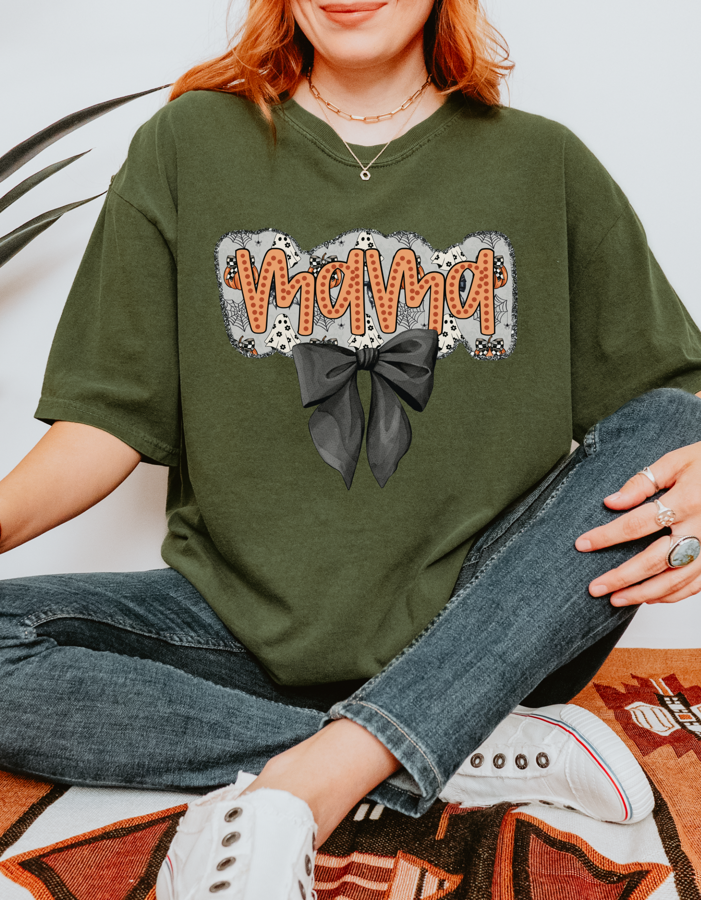 Coquette Halloween mama tee