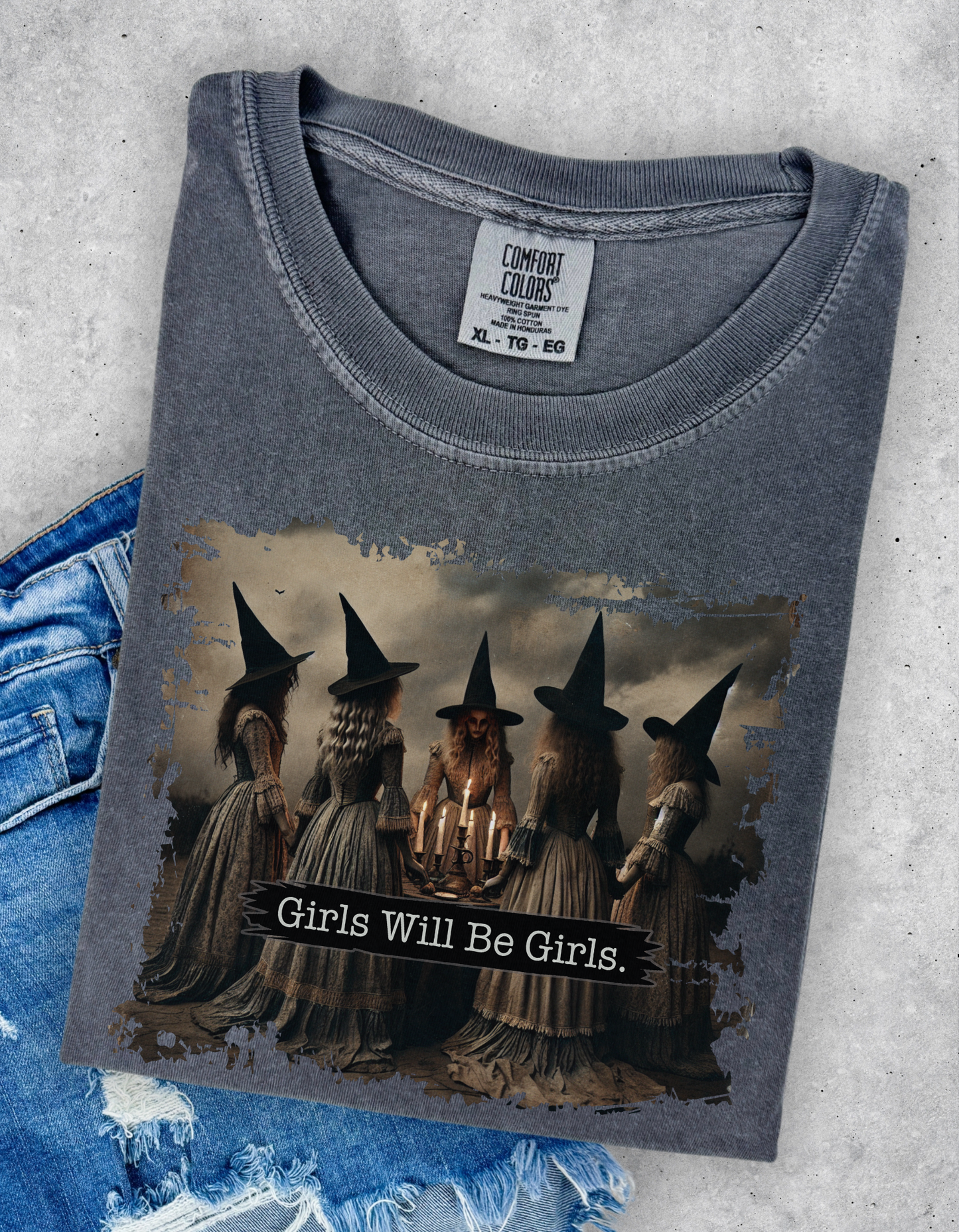 Girls will be girls witches graphic tee