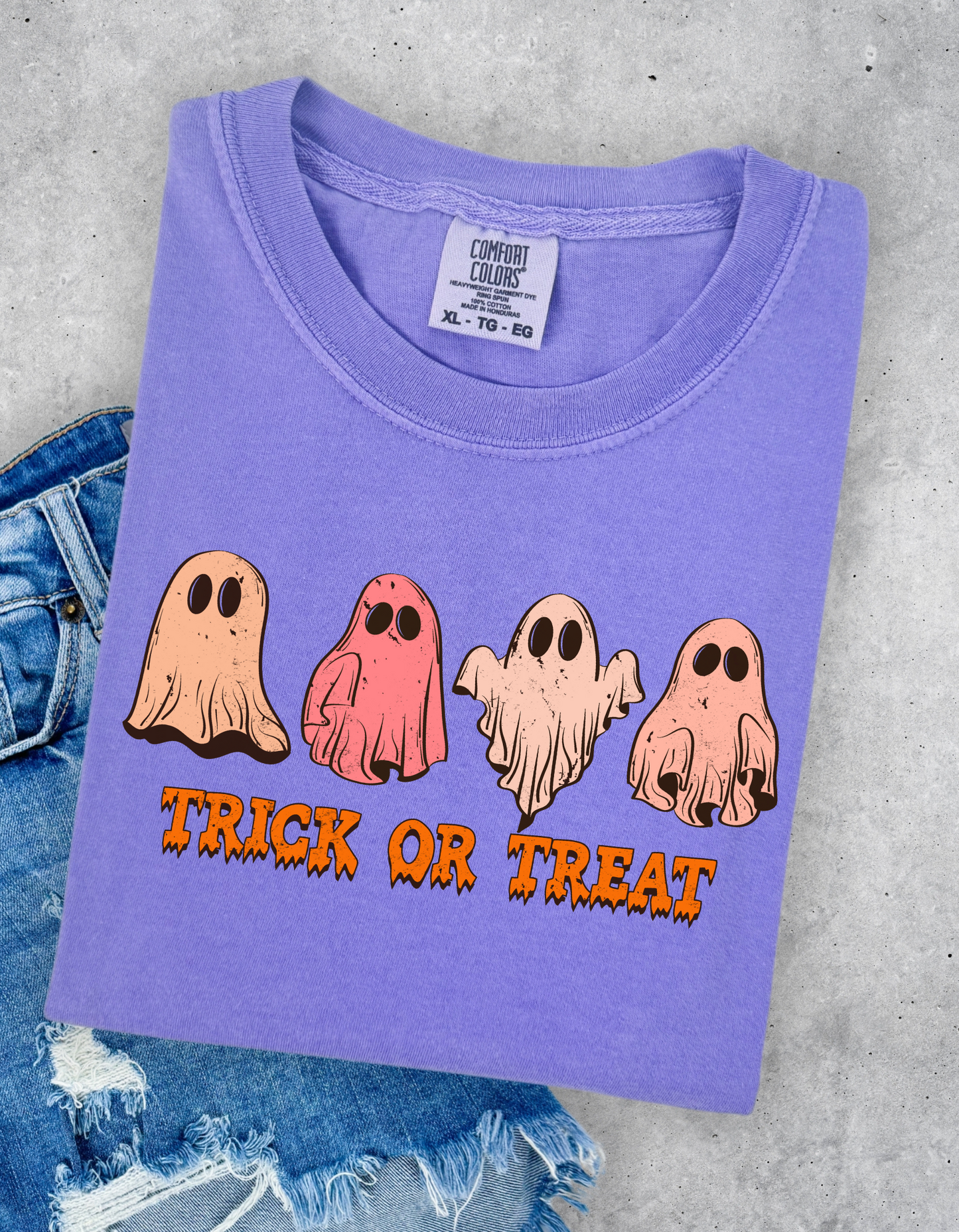 Ghost trick or treat graphic tee
