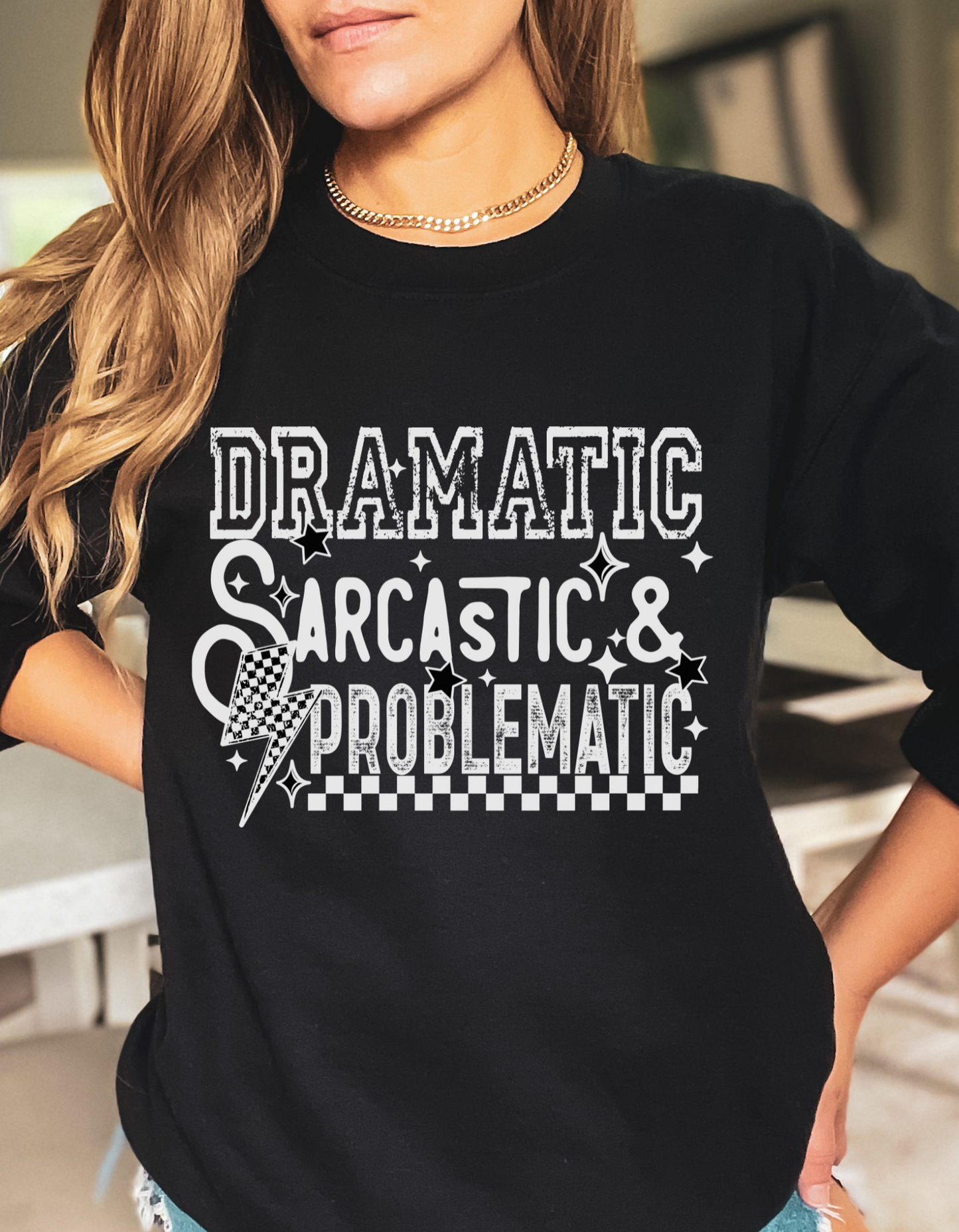 Dramatic sarcastic problematic crewneck sweater