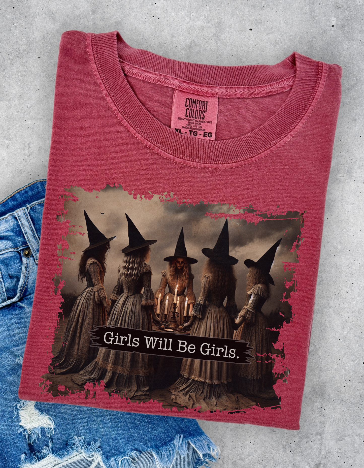 Girls will be girls witches graphic tee