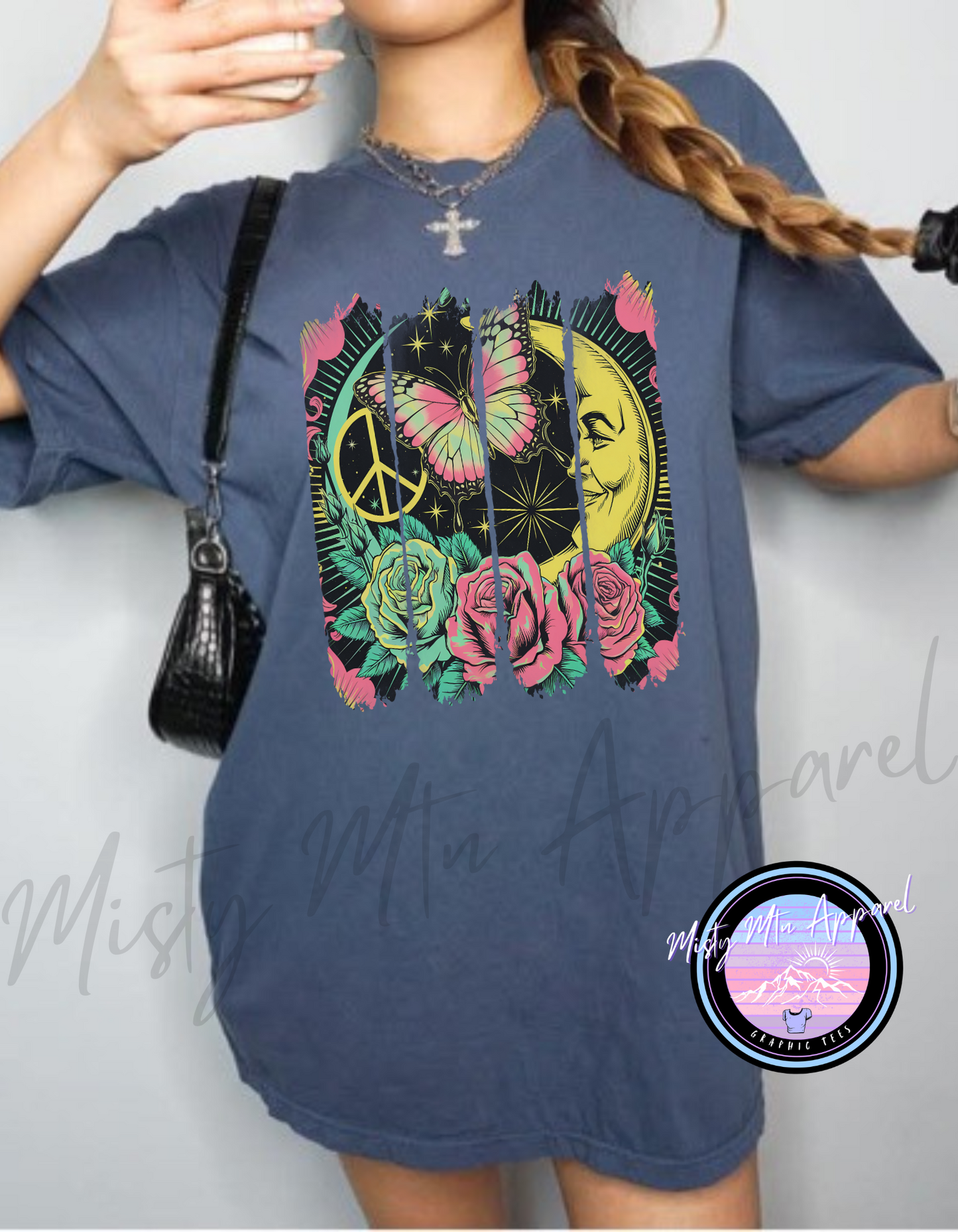 Retro peace brushstroke graphic tee