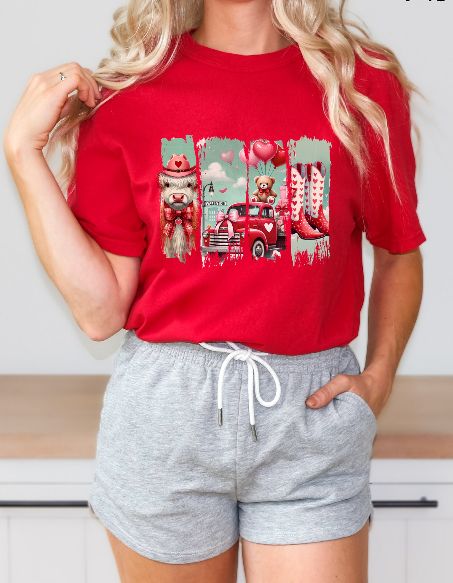 Valentines collage graphic tshirt
