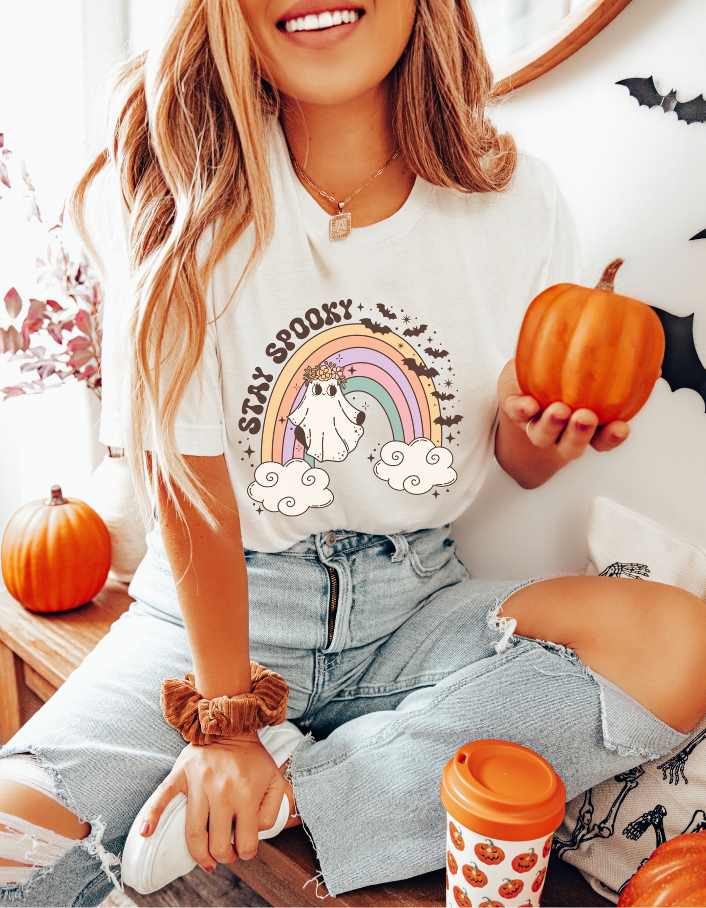 Retro stay spooky tee
