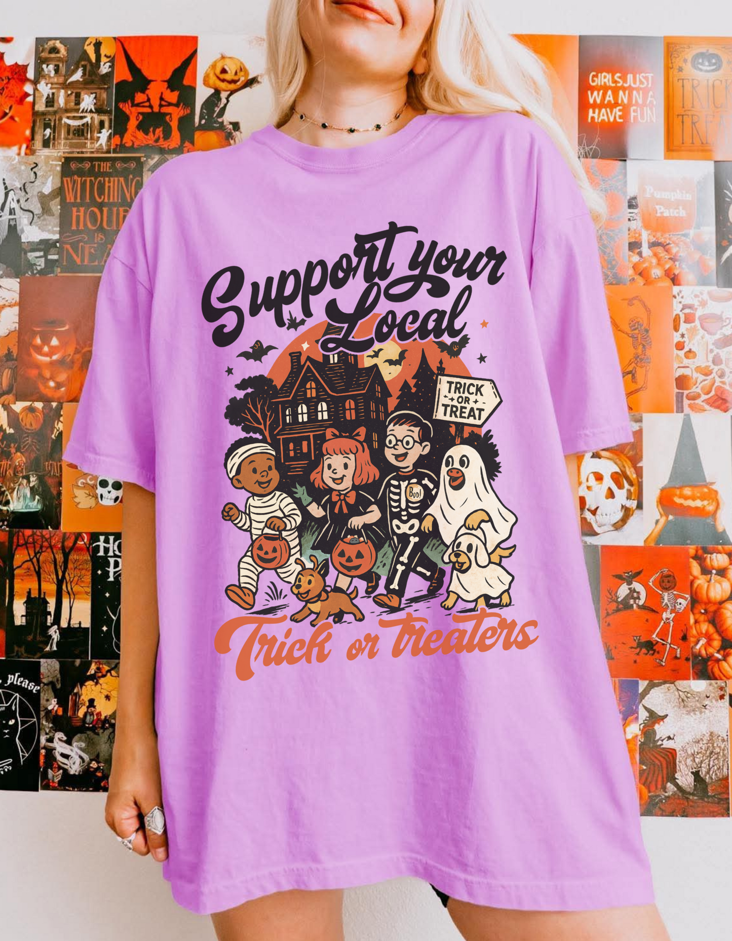 Support trick or treaters graphic tee