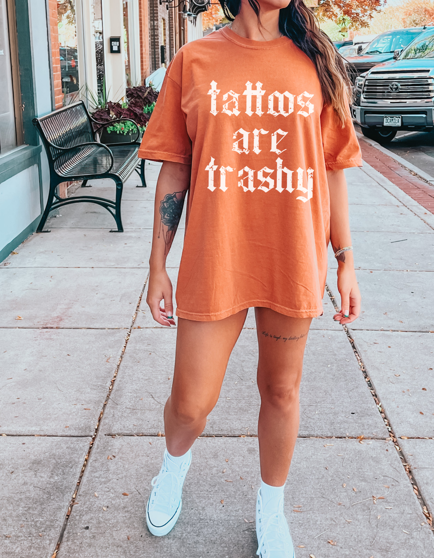 Tattoos are trashy graphic tshirt
