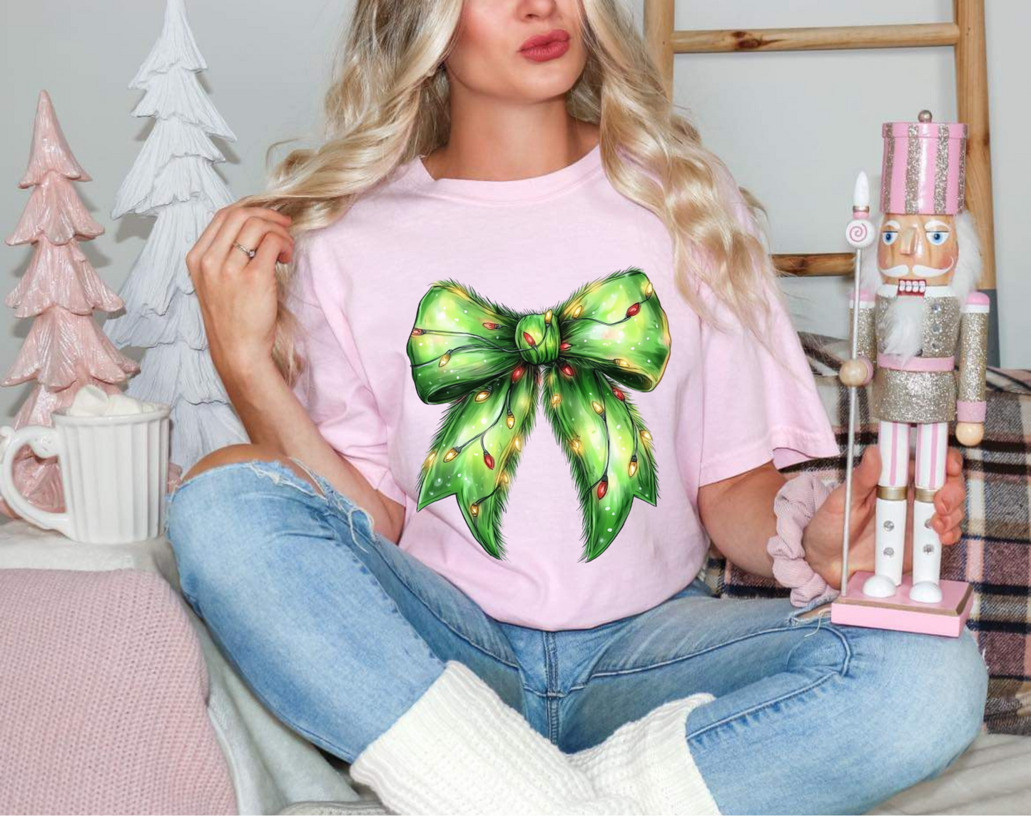 Grinch lights coquette tshirt