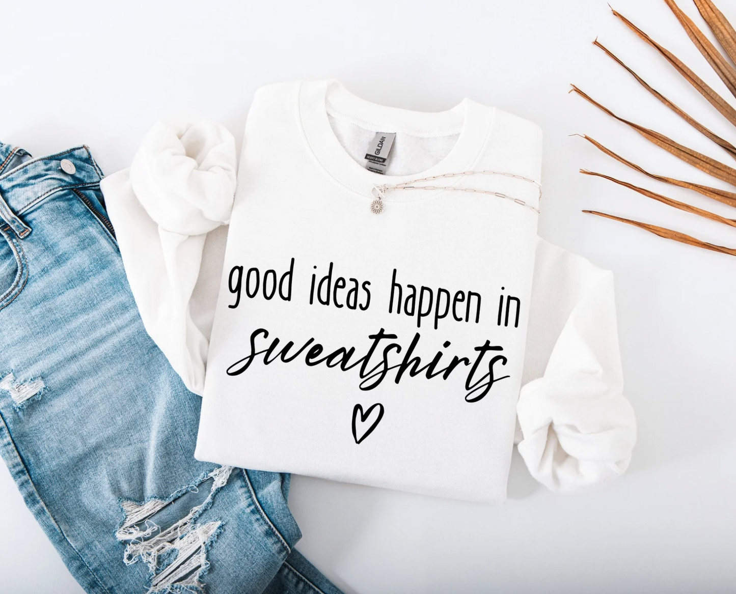 Good Ideas Happen in sweaters crewneck sweater
