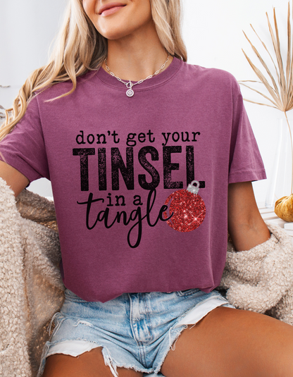 Tinsel in a tangle tee