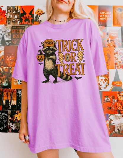 Trick or Treat Raccoon Graphic tee