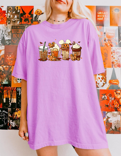 Pumpkin Coffee Cups Graphic Tee