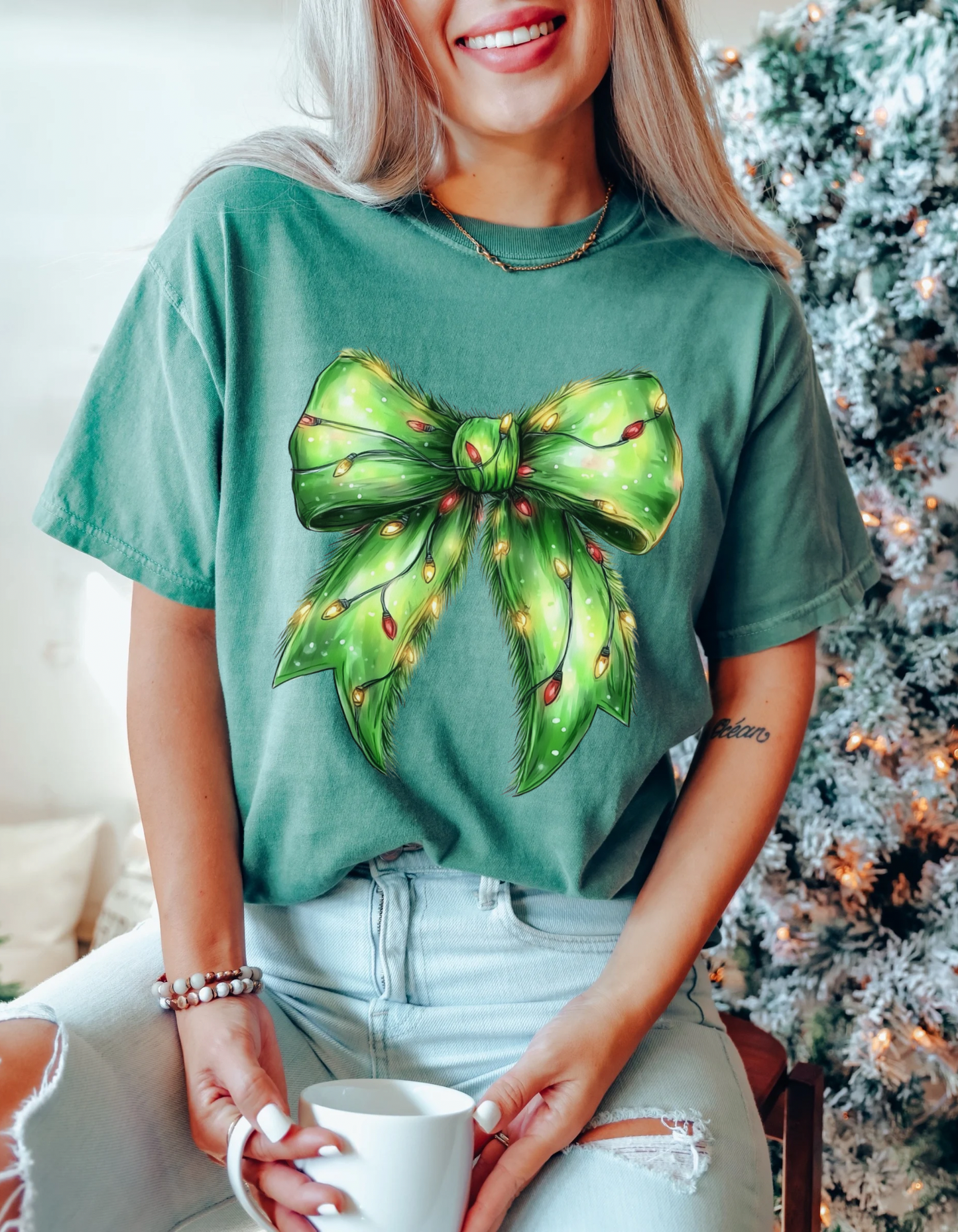 Grinch lights coquette tshirt