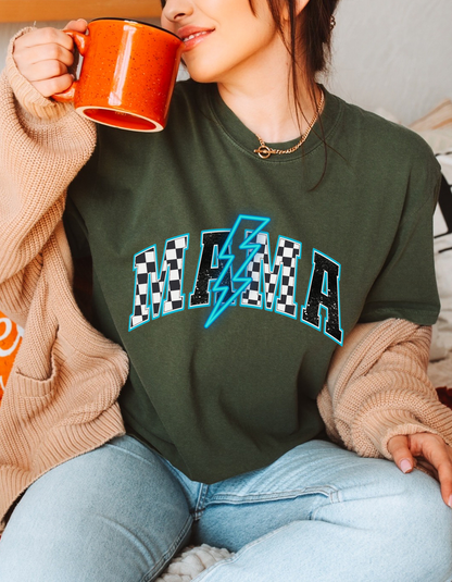 Neon blue mama tee