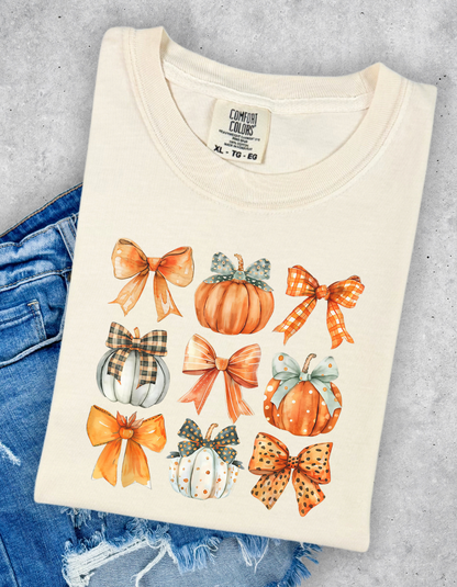 Pumpkin and bows tshirt