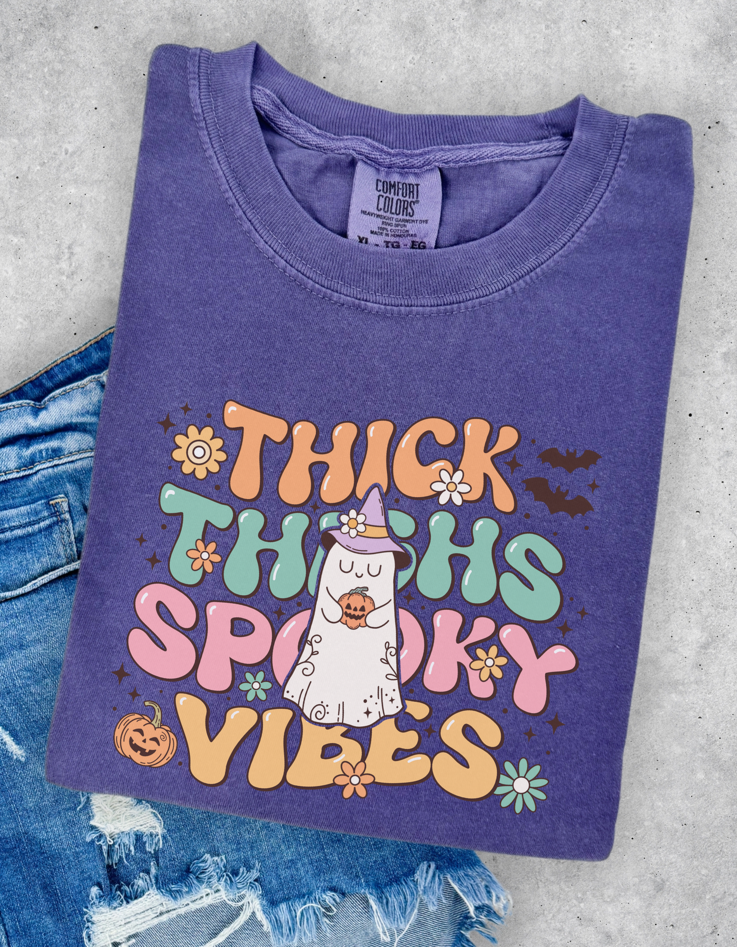 Thick thighs spooky vibes tee