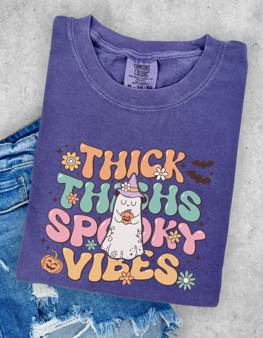 Thick thighs spooky vibes tee