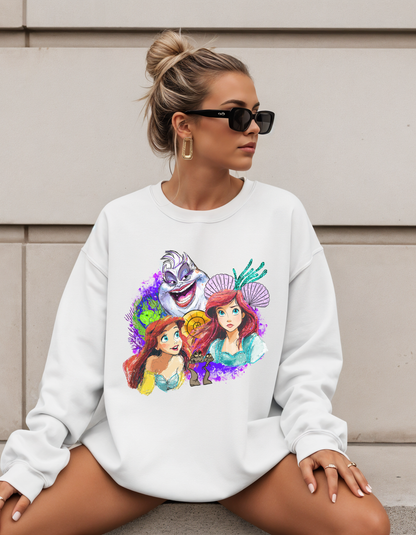 (Pre-order) Little Mermaid Collage Crewneck Sweater